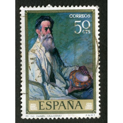 Timbre Oblitéré Espana, Mi Tio Daniel, Zuloaga, Correos, 50 Cts