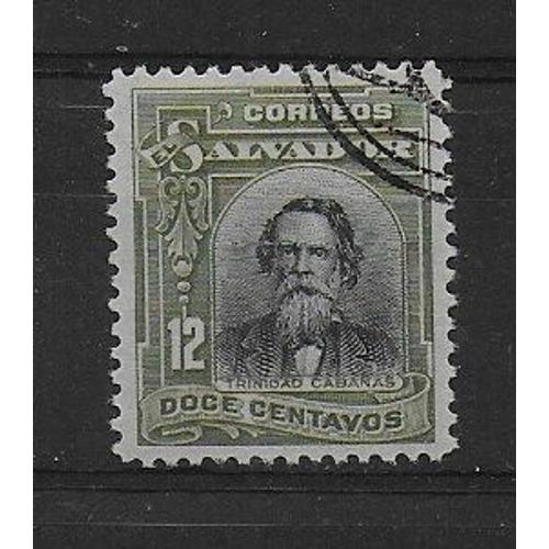 Salvador 1912 : Trinidad Cabanas - Timbre 12 C. Olive Et Noir Oblitéré
