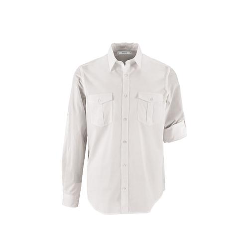 Chemise Homme Manches Longues Retroussables - 02763 - Blanc