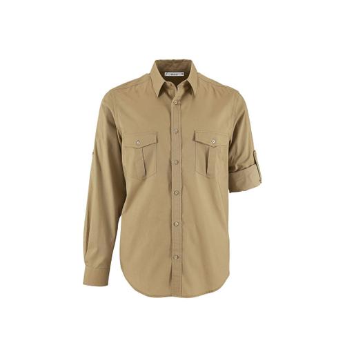 Chemise Homme Manches Longues Retroussables - 02763 - Beige