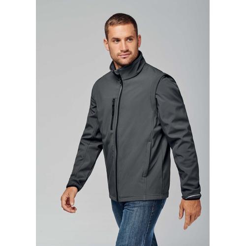 Veste Softshell Manches Amovibles Pa323 - Gris - Homme