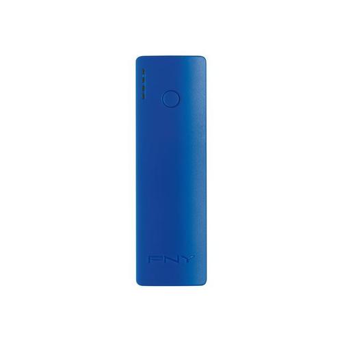 Pny Powerpack Curve 2600 - Banque D'alimentation - 2600 Mah - 1 A (Usb) - Sur Le Câble : Micro-Usb - Bleu