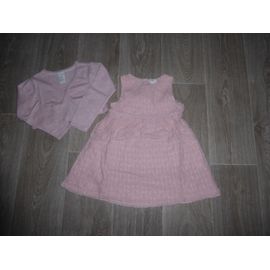 Lot Robe Crochet + Boléro Rose Pâle H&m - 2 Ans
