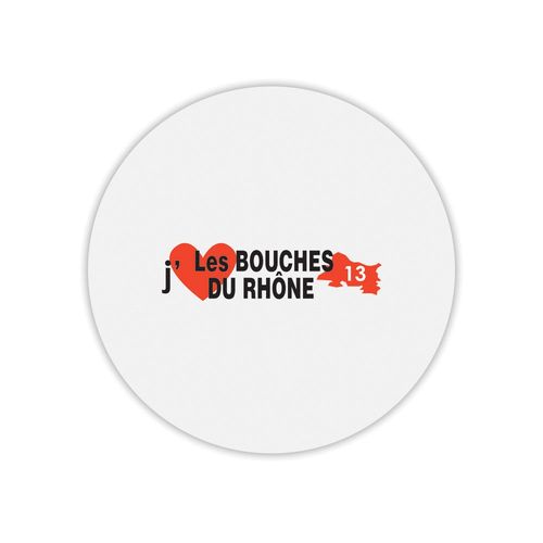 Tapis de souris rond j'aime les bouches du rhône