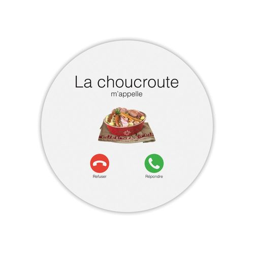 Tapis de souris rond la choucroute m'appelle