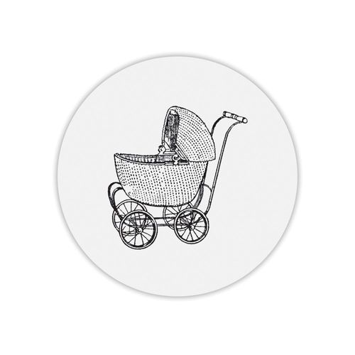 Tapis de souris rond imprimé poussette baby
