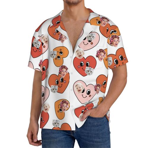 Chemises Hawaïennes Pour Hommes Personnalisées Ensemble De Modèles Sans Couture Groovy 17 Estivale À Manches Courtes Avec Photo De Votre Animal Compagnie, De Votre Bébé Ou Sur La Plage Cuba