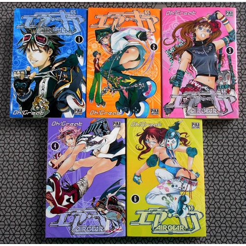 Lot De 5 Mangas Air Gear Tome 1 À 4 + N° 6 Oh! Great Vf Seinen Pika