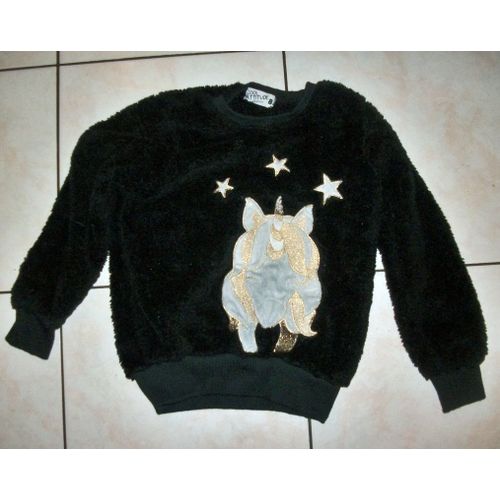Pull Licorne Noir Cool Attitude Taille 8 Ans ...