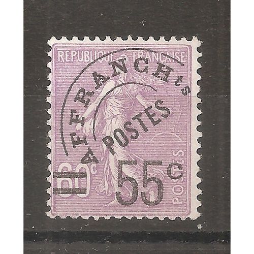 Préo 47 (1922) Semeuse Lignée 55c Sur 60c Violet Usagé (Cote 60e) (6281)