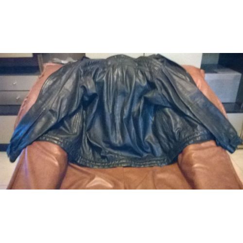 Blouson Cuir Noir Femme T 40 / 42