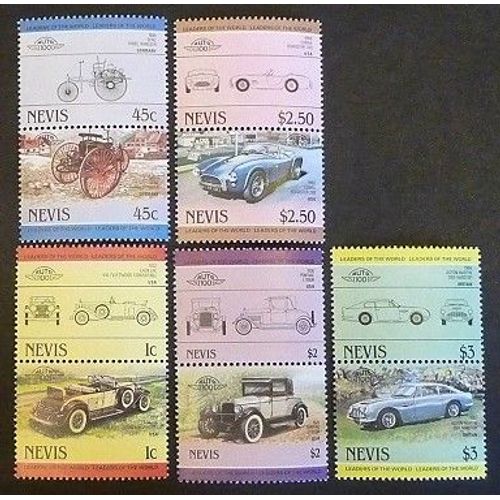 Nevis Neuf Lot De 10 Timbres De 1984 Automobiles