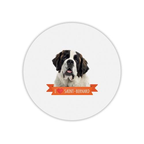 Tapis de souris rond imprimé st-bernard