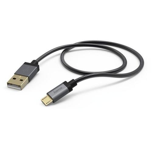 Câble de charge/synchronisation, micro-USB, 1,5Â m, métal