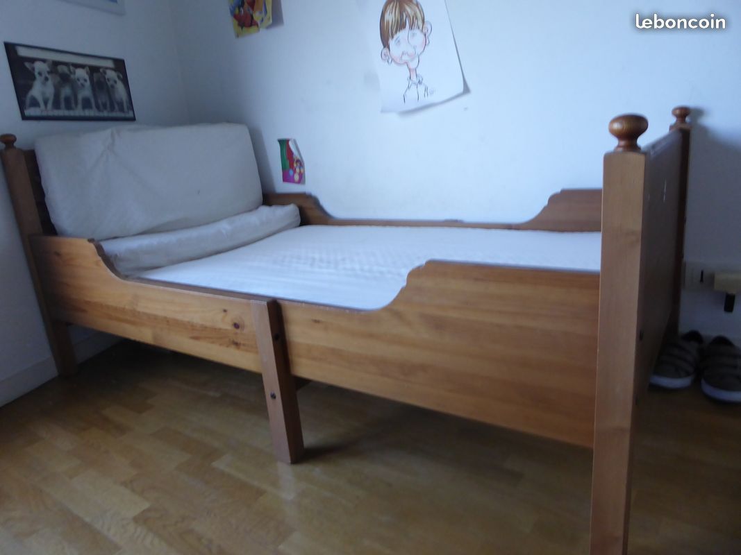 Lit Evolutif Ikea Sundvik Hetre Massif Avec Matelas En 3 Parties Rakuten Yvrac Gironde Retrait Sur Place