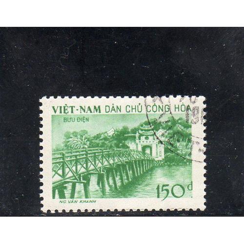 Timbre-Poste Du Vietnam Du Nord (Temple De Jade Et Pont Huc À Hanoï)