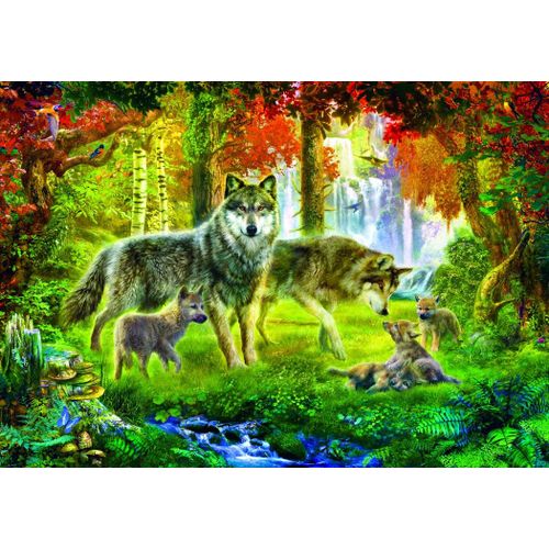 Puzzle 1000 Pièces Summer Wolf Family