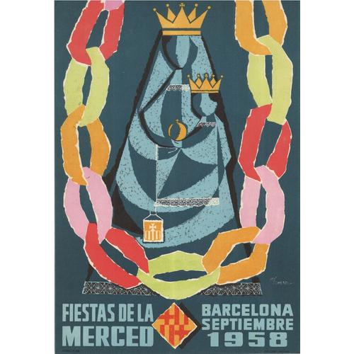 Affiche Barcelone 1958 Merced