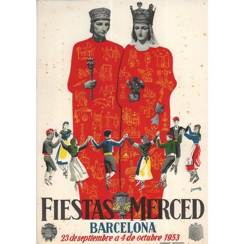 Affiche Barcelone 1953 Merced
