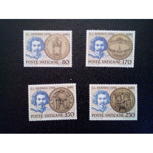 Timbre Vatican Yt 694 A 697 Anniversaire De La Mort De G.L.Bernini . 1980