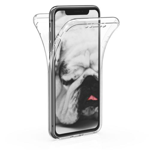 Kwmobile Coque Liseuse Compatible Avec Apple Iphone Xr - Étui De Protection À Rabat En Simili Cuir - Transparent