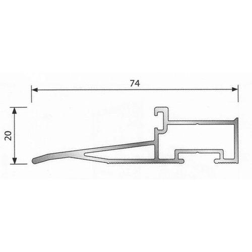 Profil de seuil OELT ouvrant BILCOCQ - aluminium brut - L.6.03 m - OELT