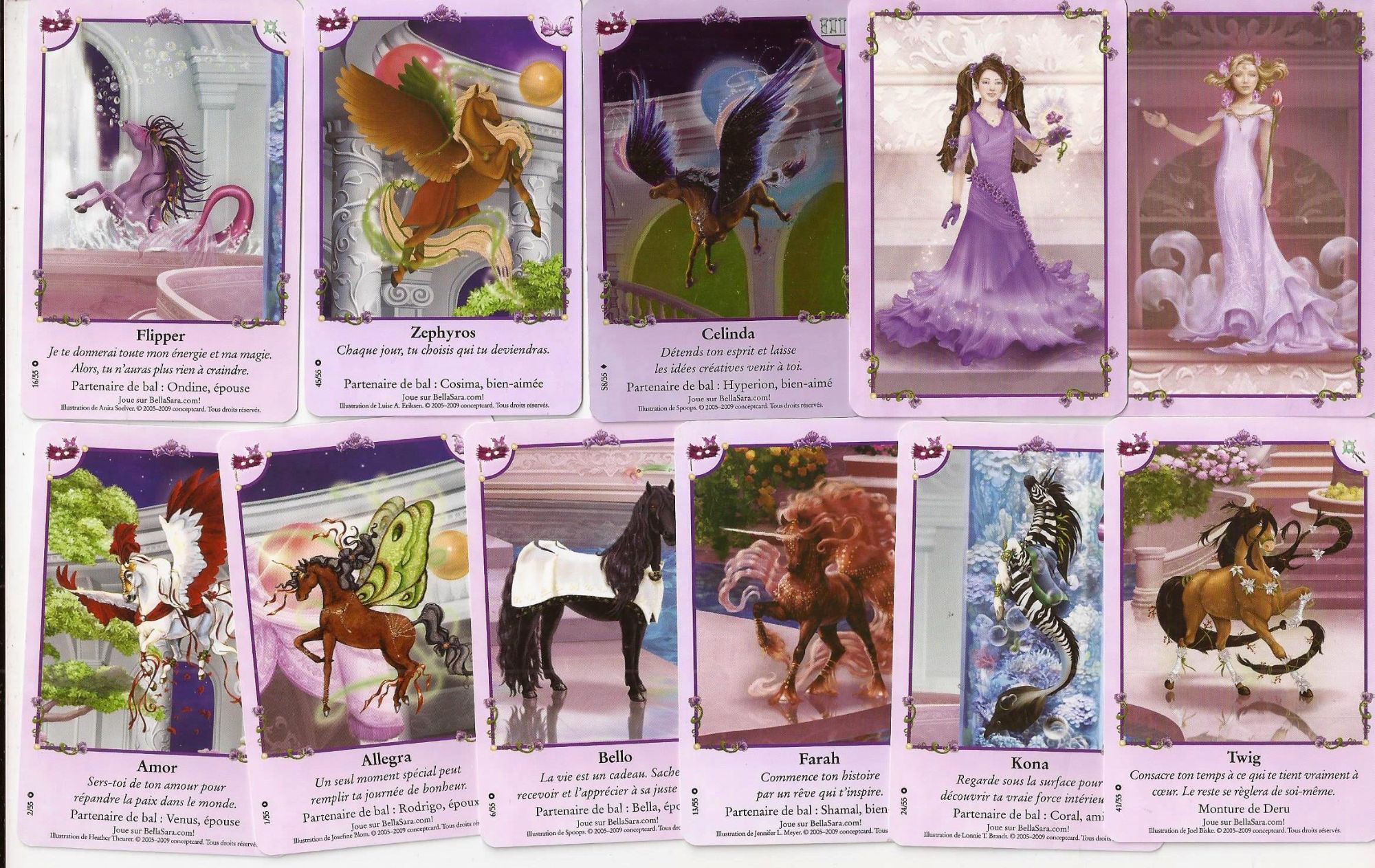 Lot De 11 Cartes Bella Sara Edition 8 Bal De Sara Contour Mauve Rakuten