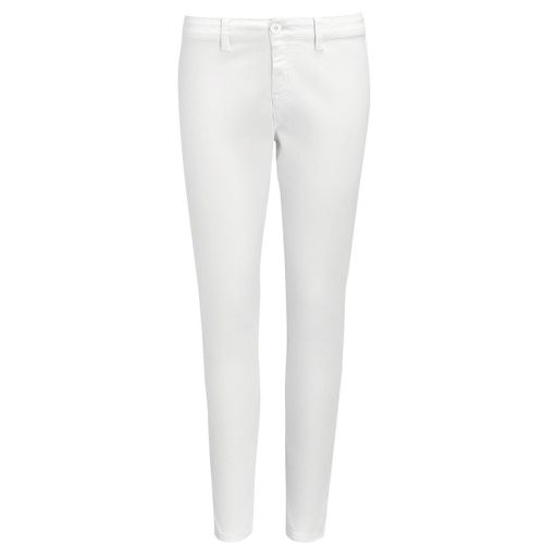 Pantalon Toile Stretch Femme - 01425 7-8?Me - Blanc