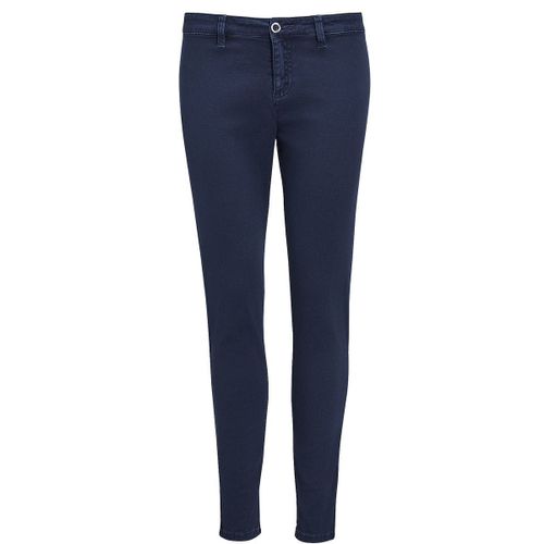 Pantalon Toile Stretch Femme - 01425 7-8?Me - Bleu Marine