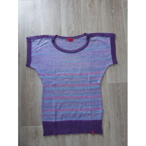 Pull Tunique Manches Courtes Violet Chiné Edc By Esprit - M