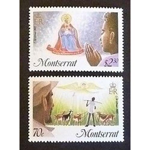 Montserrat Neuf Lot De 2 Timbres De 1985 Noël