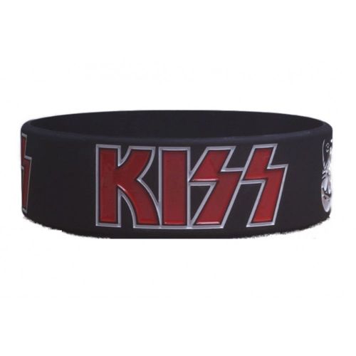 Bracelet Silicone Groupe Kiss Ecrit En Rouge Hard Rock Roll Heavy Metal Homme Femme Ado