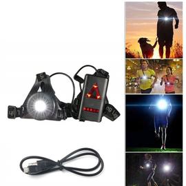 Lampe Running Torse, Rechargeable pour Lampe torche à LED Nuit avec  d'avertissement arrière du vélo pour jogging