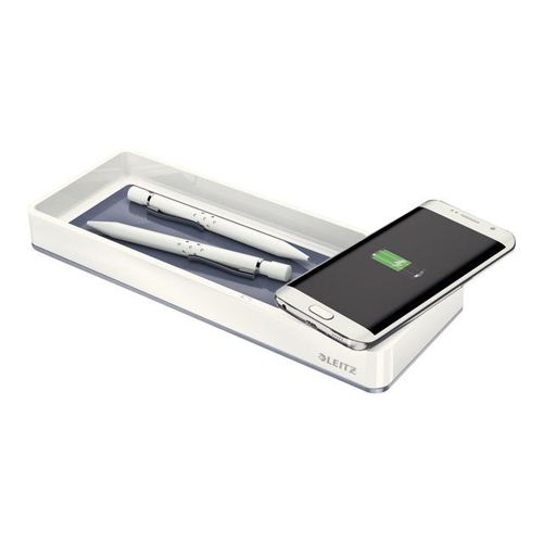 Leitz WOW Desk Organizer - Tapis de charge sans fil - 1 A - sur le câble : Micro-USB - blanc
