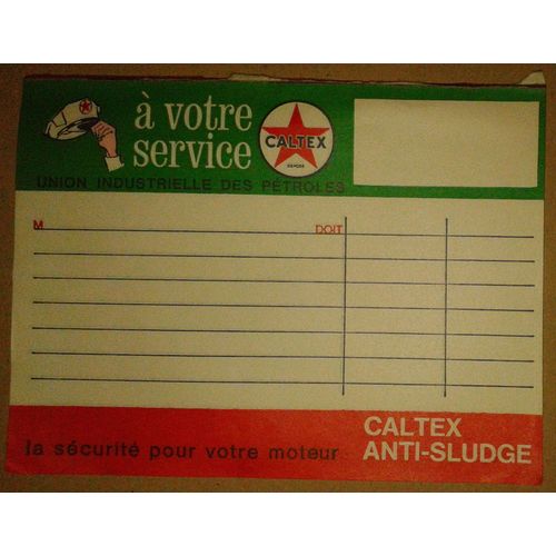 Bloc-Notes 28 Pages 12,5/15,5 Caltex Union Industrielle Des Pétroles