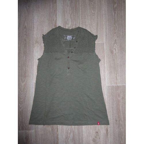 Top Sans Manche Kaki Smocké Edc By Esprit - M = L