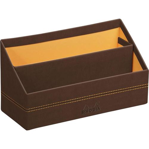 Rhodia Porte-Courrier, En Simili Cuir, Bronze