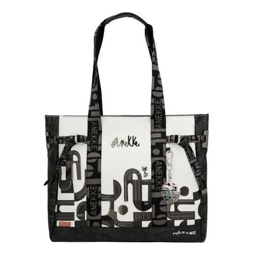 Anekke Peace & Love Nature Sixties Shopping Bag XL Black & White [264990] - sac à épaule sacoche