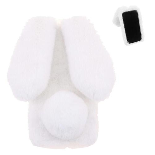 Étui Pour Lg G6 Fit Oreilles Mignonnes De Lapin En Peluche Étui De Téléphone En Peluche Automne Et Hiver - Blanc