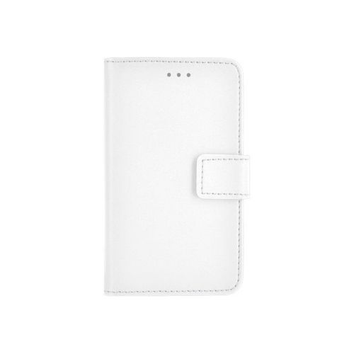 Bigben Connected Universal Folio L - Étui À Rabat Pour Téléphone Portable - Cuir Doux - Blanc - 5.7