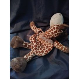 doudou peluche girafe marron ecru nici sac fermeture range pyjama