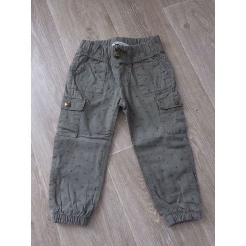 Pantalon Cargo Kaki "Coeurs" H&m - 2 Ans