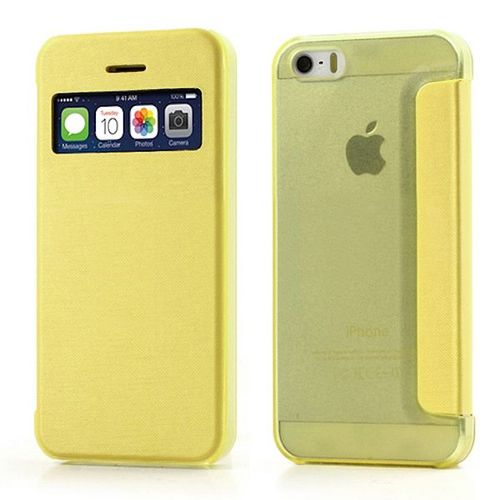 Etui À Rabat Iphone 5 5s Se Jaune Eco-Cuir (Pu)