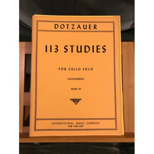 Dotzauer 113 Études Studies Pour Violoncelle Seul Klingenberg Volume 3 Éditions Imc