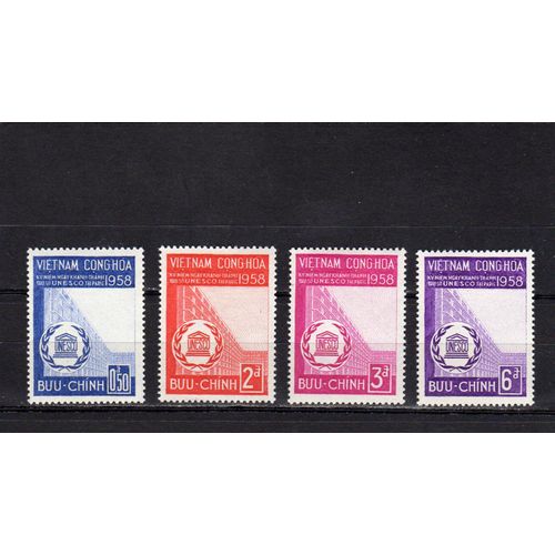 Timbres-Poste Du Vietnam Du Sud (Inauguration Du Palais De LU.N.E.S.C.O. À Paris)