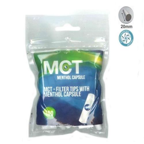 1 Sachet MCT de 100 Filtres Menthol avec Capsule pour cigarette à rouler