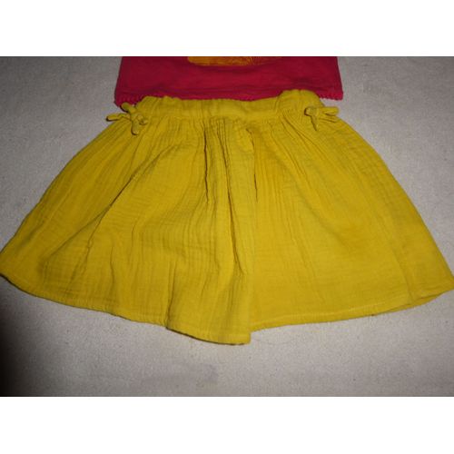 Lot Jupe Jaune + Débardeur Rouge Fantaisie - 2 Ans
