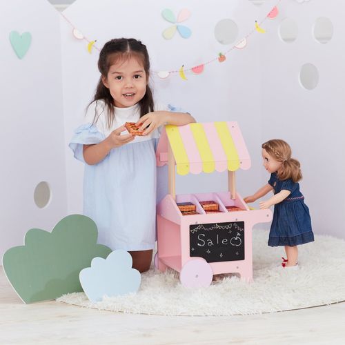 Chariot À Pâtisseries En Bois Accessoires De Jeu Pour Poupées De 40 Cm Le Monde D'olivia Td-12879a