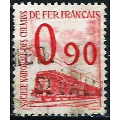France 1960, Beeau Timbre Pour Petit Colis, Yvert 40, Motif Locomotive Électrique, 0.90f. Rouge, Oblitéré, Tbe
