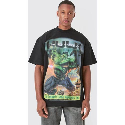 Oversized The Hulk Large Scale License T-Shirt Homme - Noir - Xs, Noir
